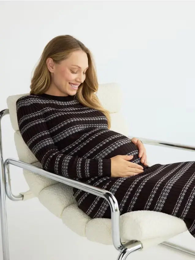 Abito midi in maglia - multicolore