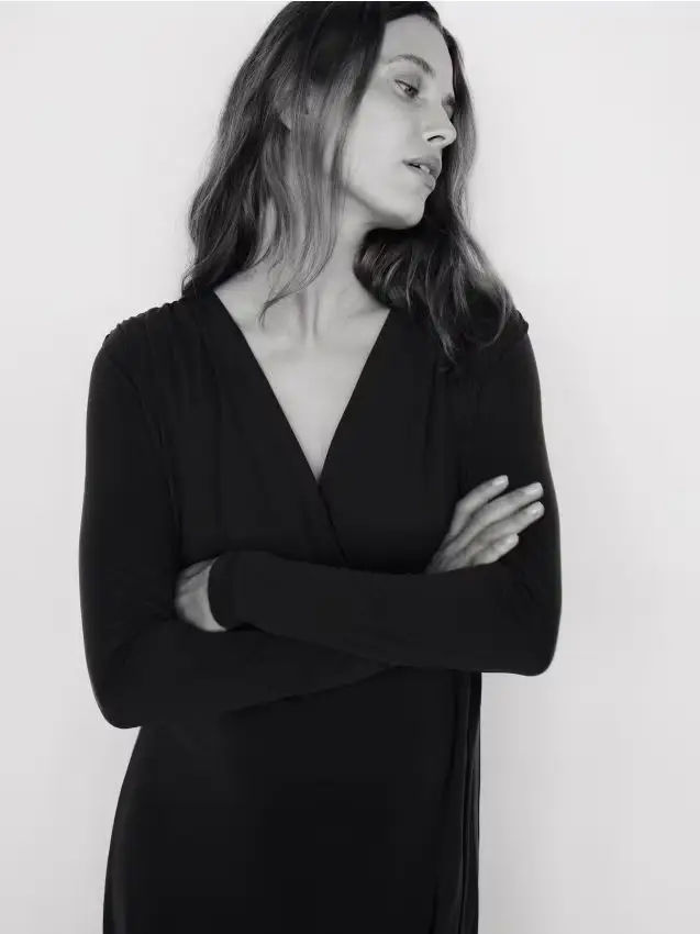 Abito midi in modal - maroon