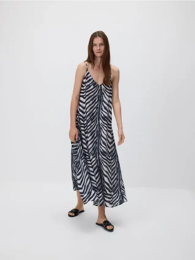 Abito midi in modal - multicolore