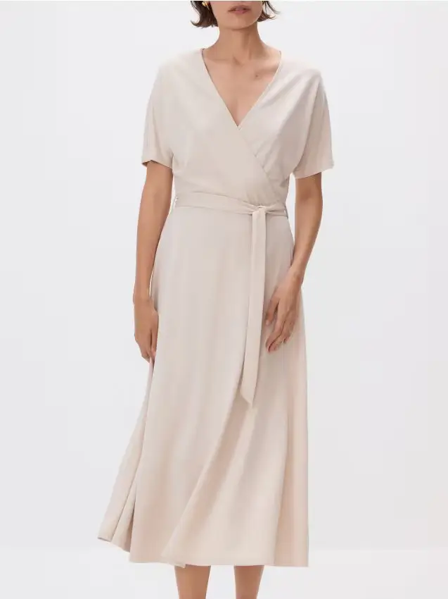 Abito midi in modal - nude