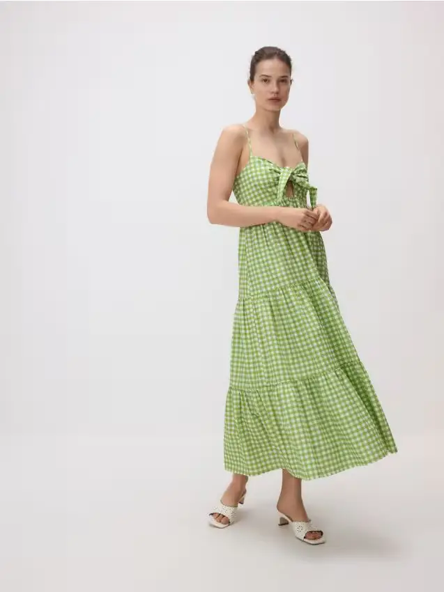 Abito midi - verde chiaro