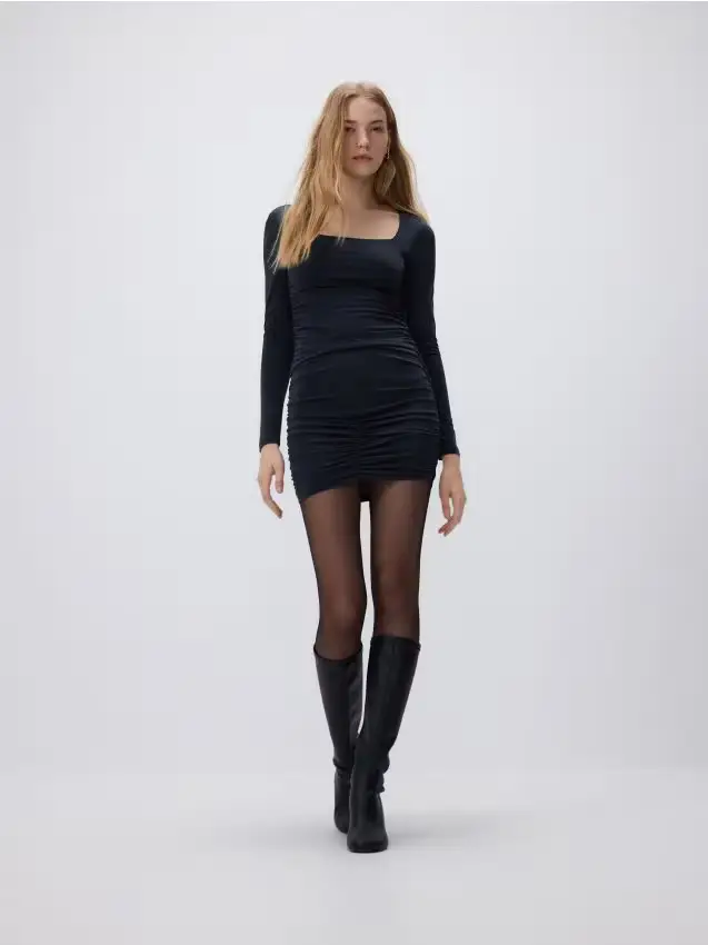 Abito mini in modal - grigio scuro