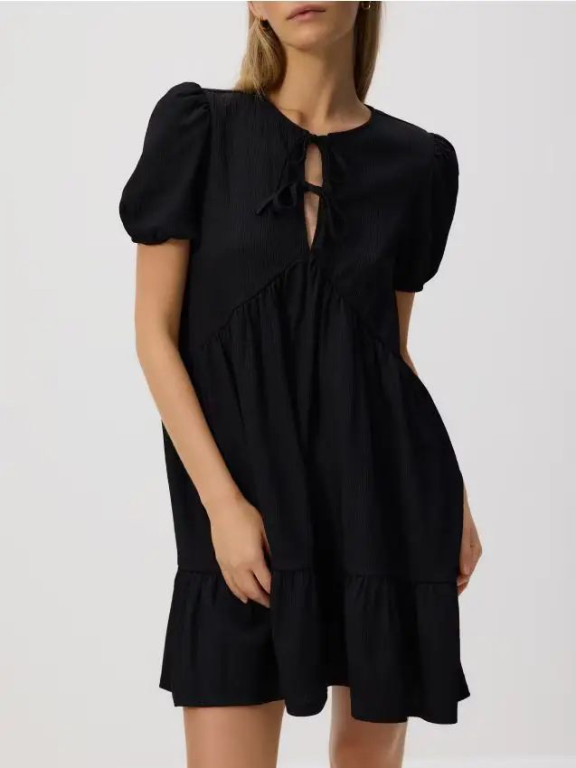 Abito mini strutturato - nero