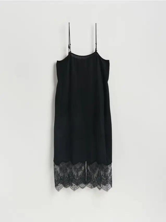 Abito misto lino - nero