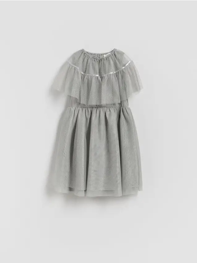 Abito stampato con bolero - grigio chiaro