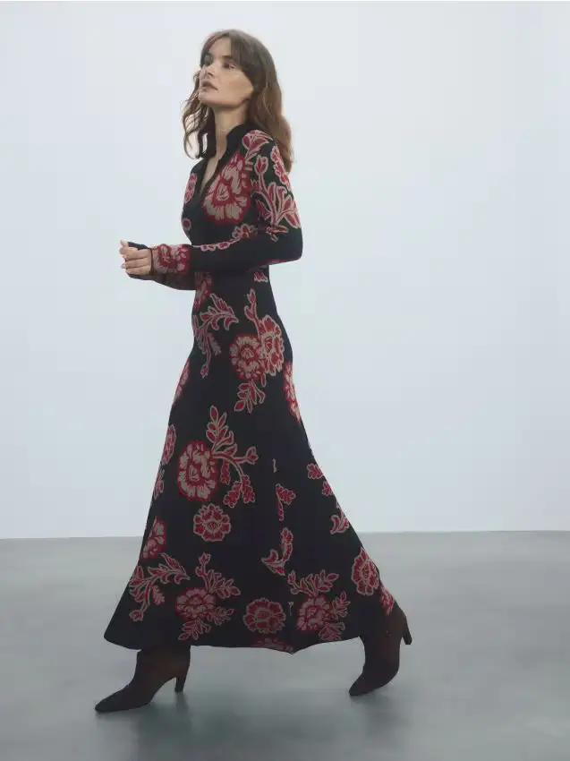 Abito stampato in viscosa - multicolore