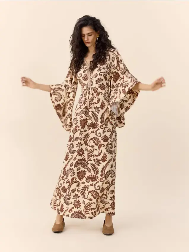 Abito stampato in viscosa - multicolore