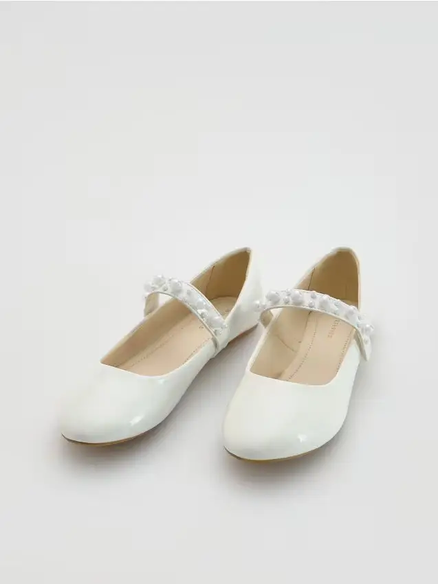 Ballerina in finta pelle - bianco