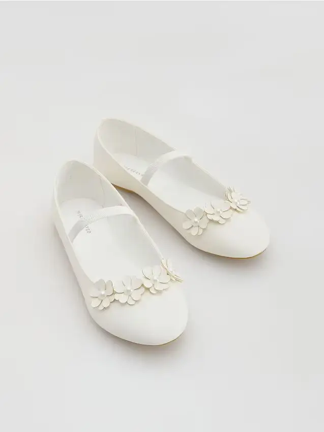 Ballerina in finta pelle - bianco