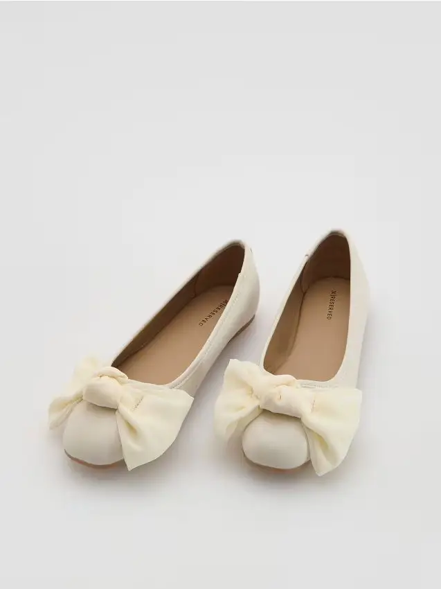 Ballerina in finta pelle - panna