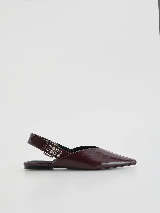 Ballerine con cinturino a T - mogano