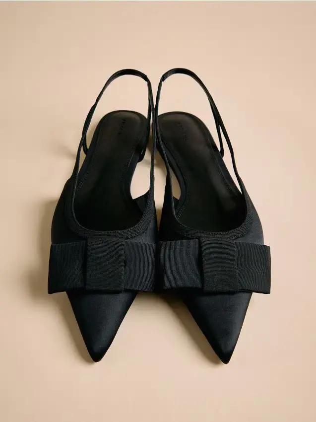 Ballerine con dettaglio a fiocco - nero