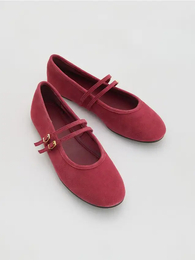 Ballerine in pelle di pecora - carminio