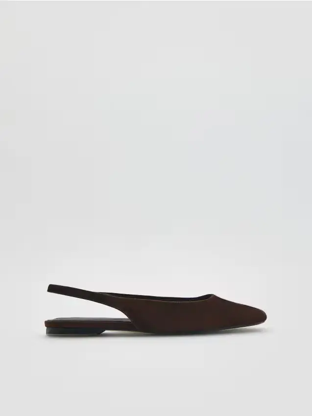 Ballerine in pelle di pecora - marrone scuro