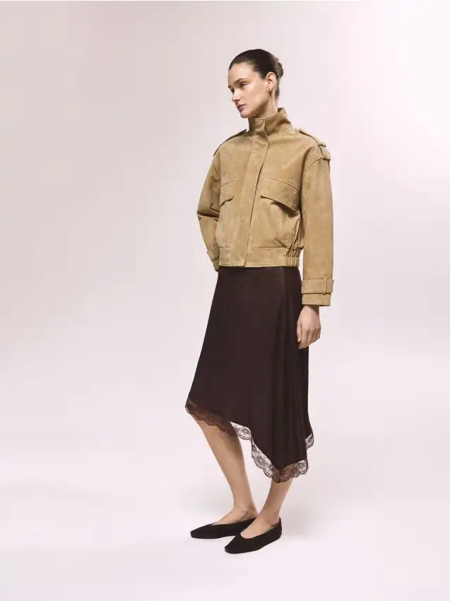 Ballerine in pelle di pecora - marrone scuro