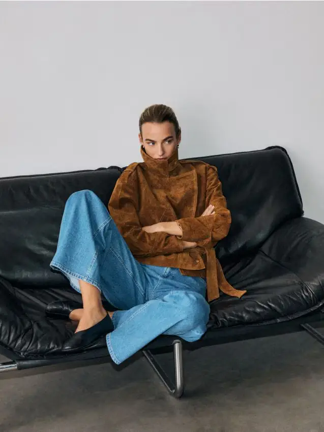 Ballerine in pelle di pecora - nero