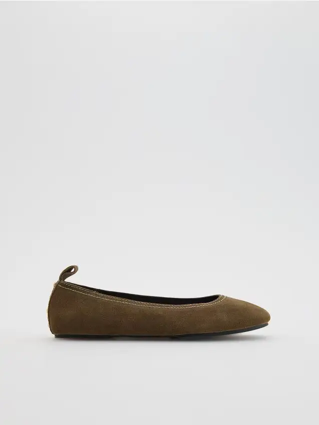 Ballerine in pelle - verde