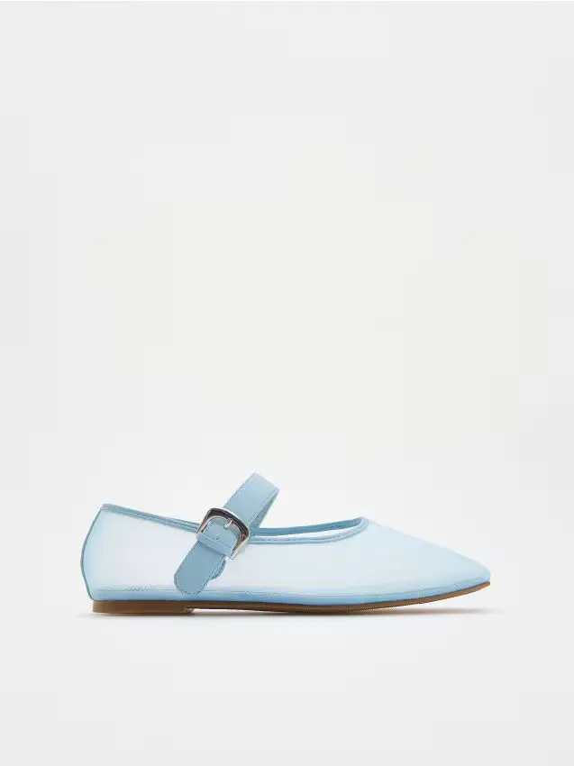 Ballerine in rete - azzurro