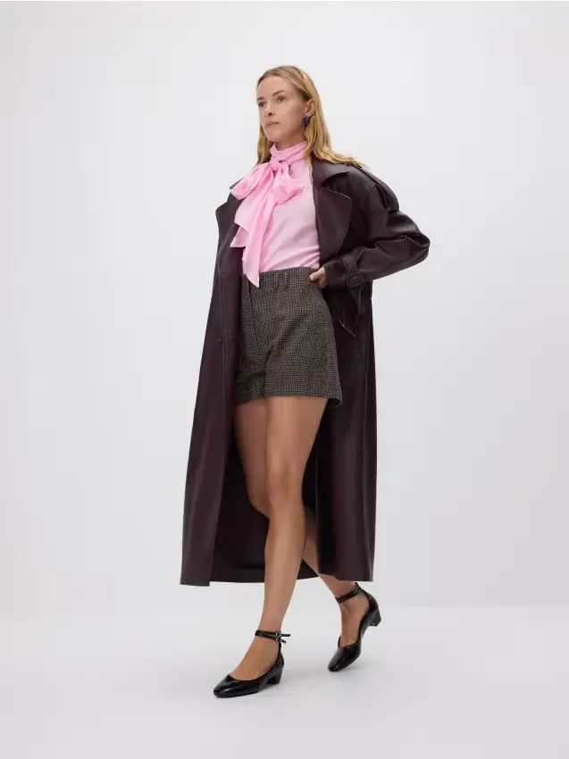 Ballerine verniciate con tacco - maroon