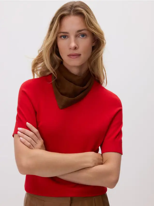 Bandana in camoscio - carminio