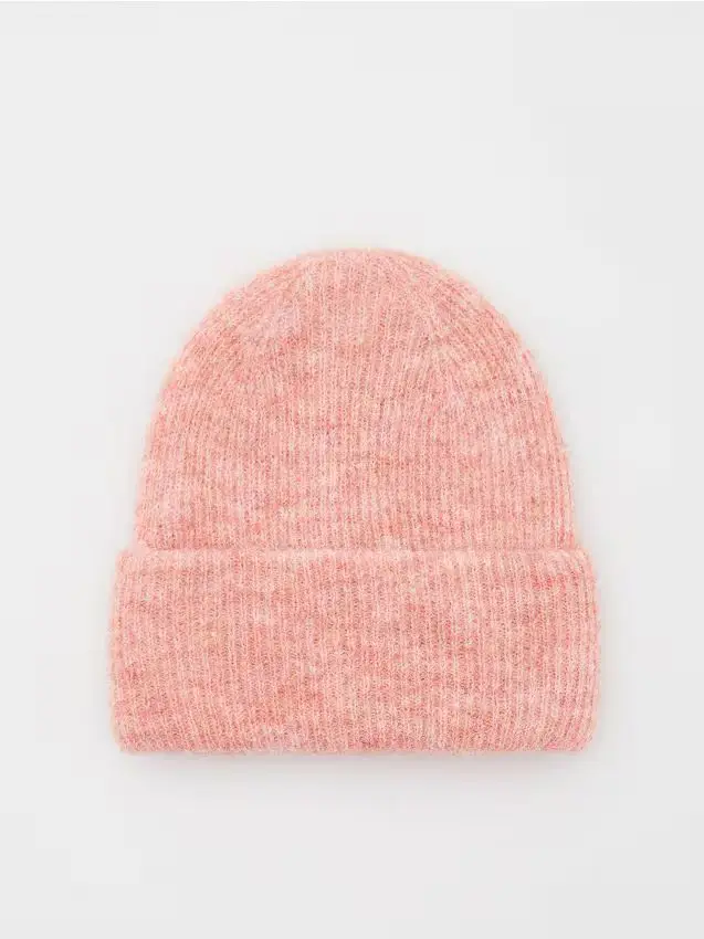 Beanie in misto lana - corallo