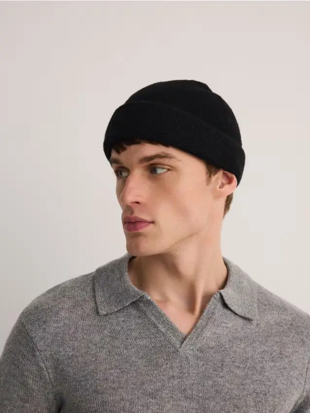 Beanie in misto lana - nero