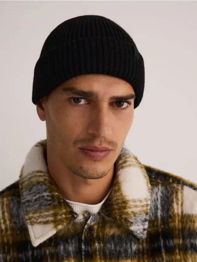 Beanie in misto lana - nero