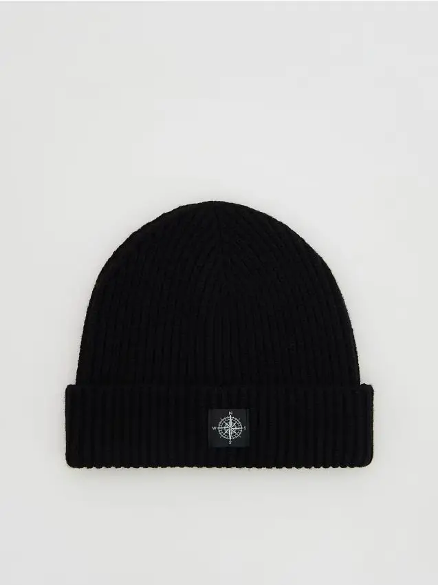 Beanie in misto viscosa - nero