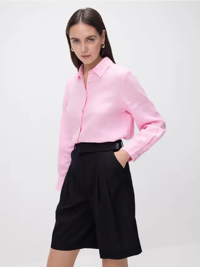 Bermuda con cintura - nero