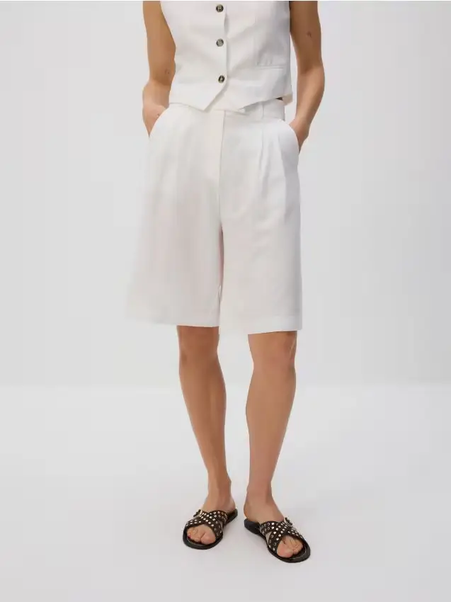 Bermuda con viscosa - panna