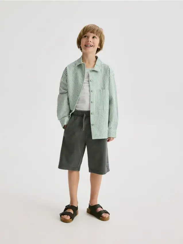 Bermuda di cotone - grigio scuro