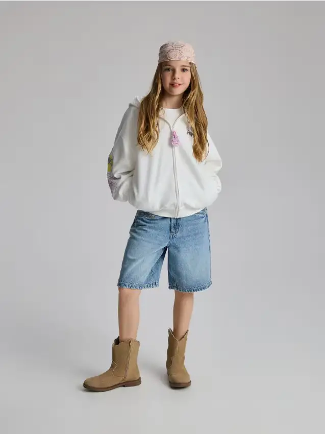 Bermuda in denim - blu