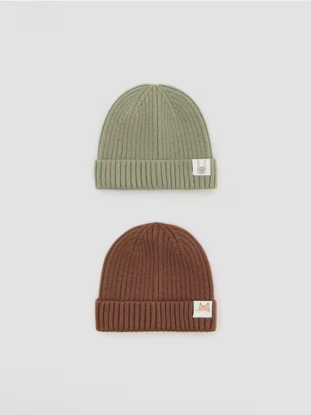 Berretto a costine confezione da 2 - multicolore
