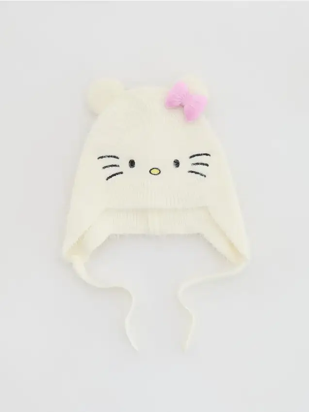Berretto annodato Hello Kitty - panna