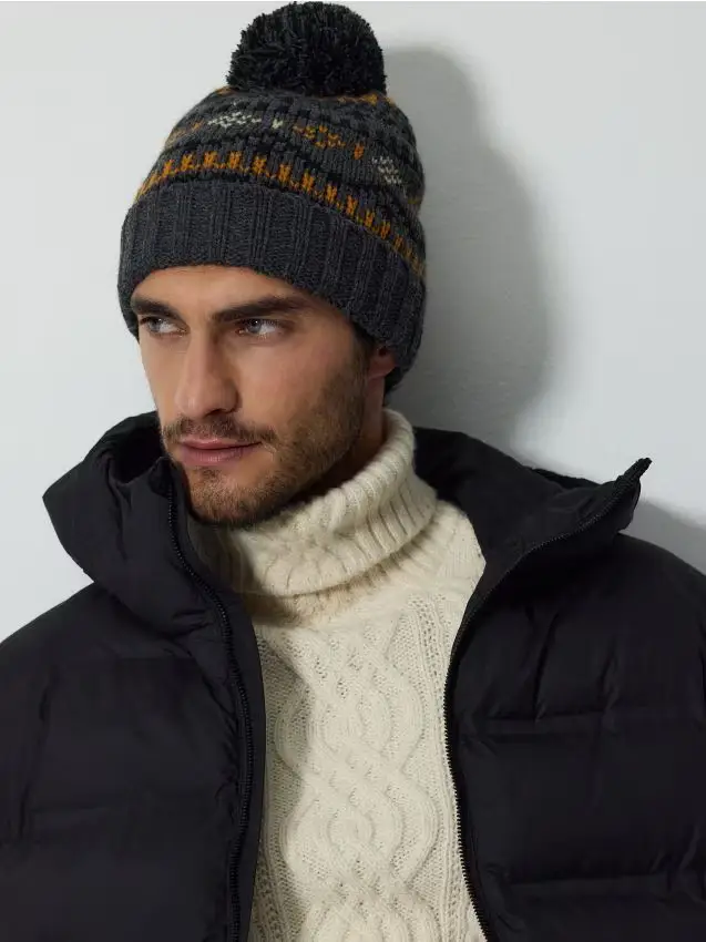 Berretto con pompon - multicolore