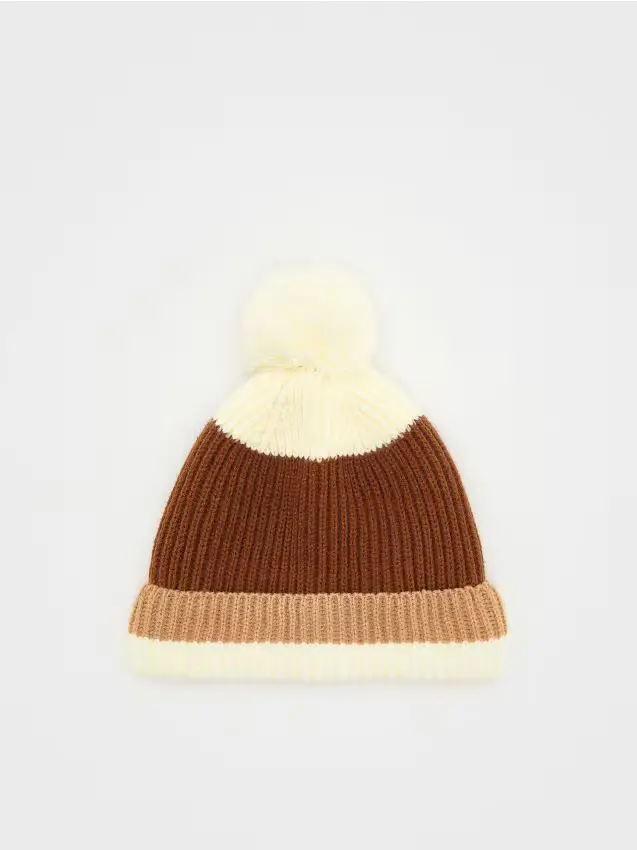 Berretto con pompon - nude