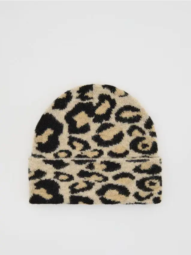 Berretto con stampa leopardata - multicolore