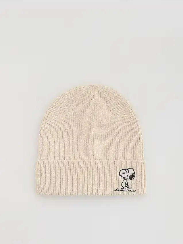 Berretto in maglia SNOOPY - panna