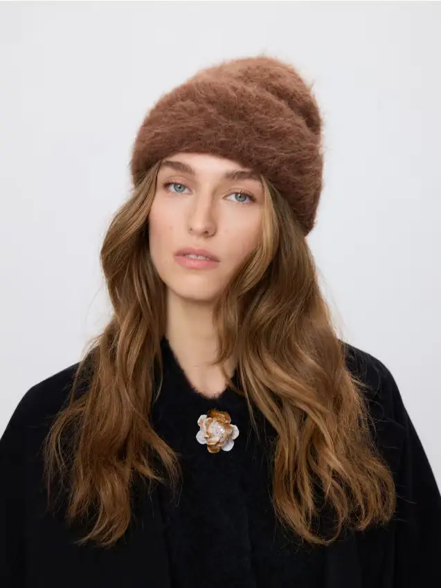 Berretto in misto lana d alpaca - carminio