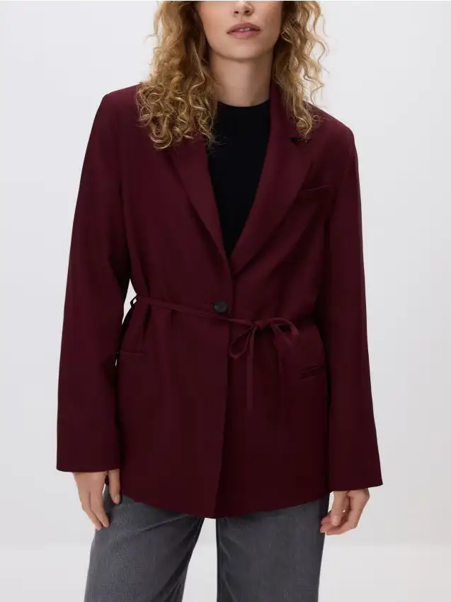 Blazer con allacciatura - bordeaux