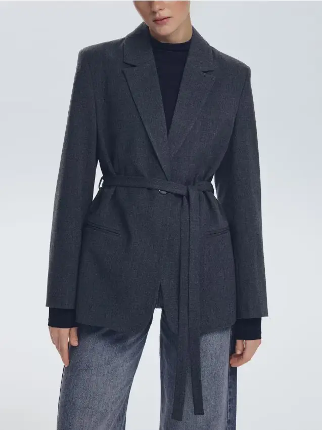 Blazer con allacciatura - grigio scuro