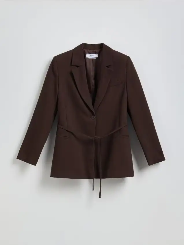 Blazer con allacciatura - marrone scuro