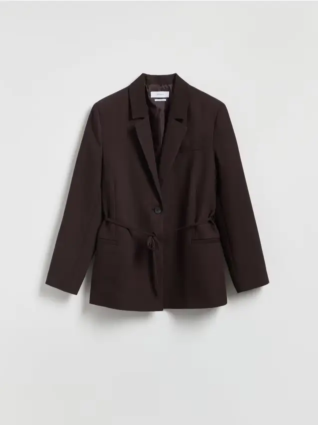Blazer con allacciatura - marrone scuro