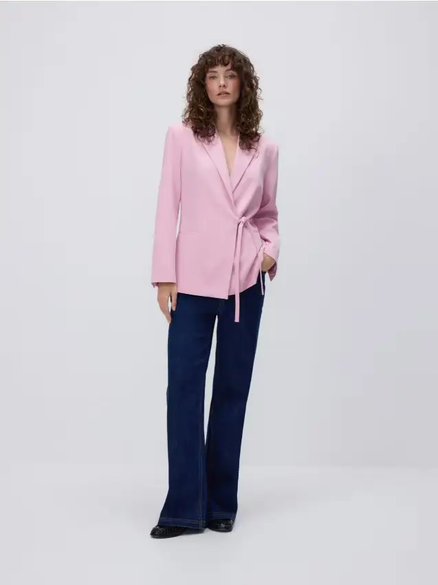 Blazer con allacciatura - rosa pastello