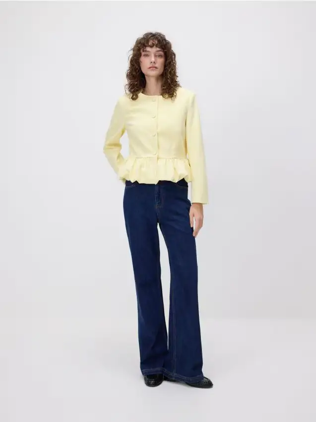 Blazer con peplum - giallo chiaro