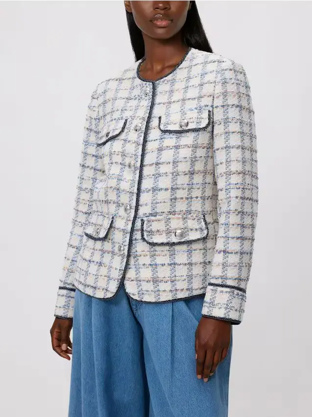 Blazer con tasche decorative - panna