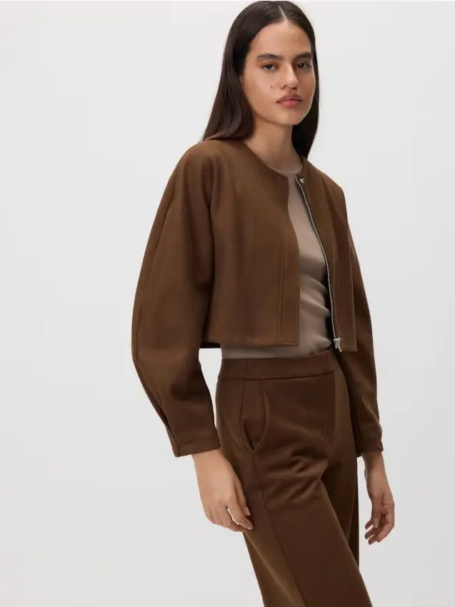 Blazer con viscosa - marrone