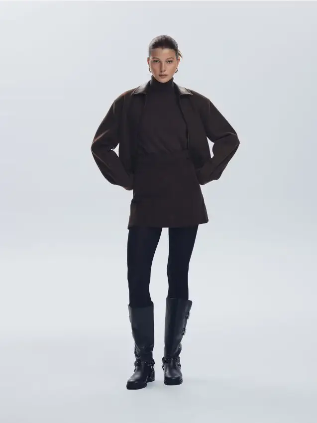 Blazer con zip - marrone scuro