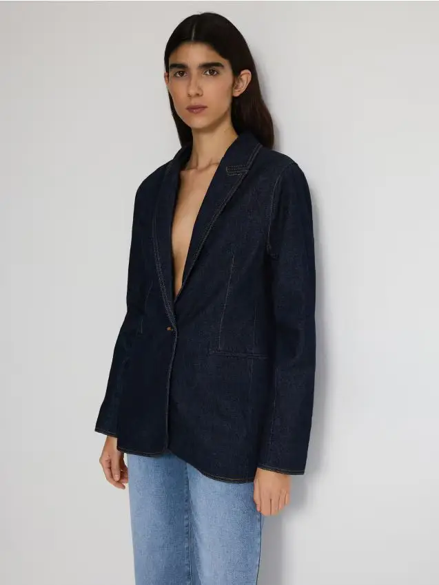 Blazer di jeans - blu scuro