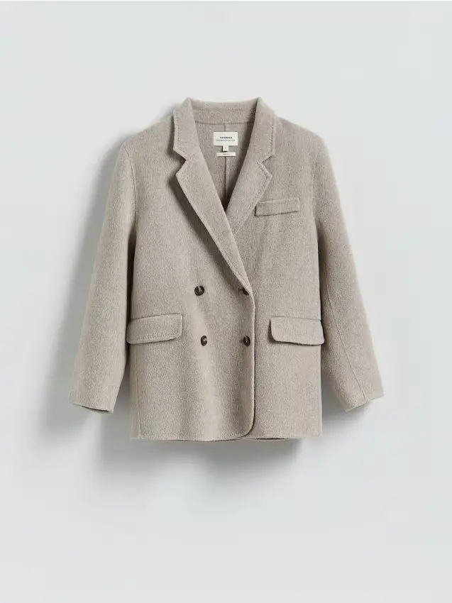Blazer in lana fatto a mano - grigio chiaro